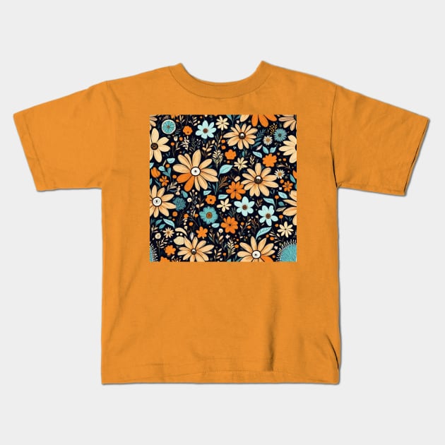 Colorful flowers pattern Kids T-Shirt by WeLoveAnimals